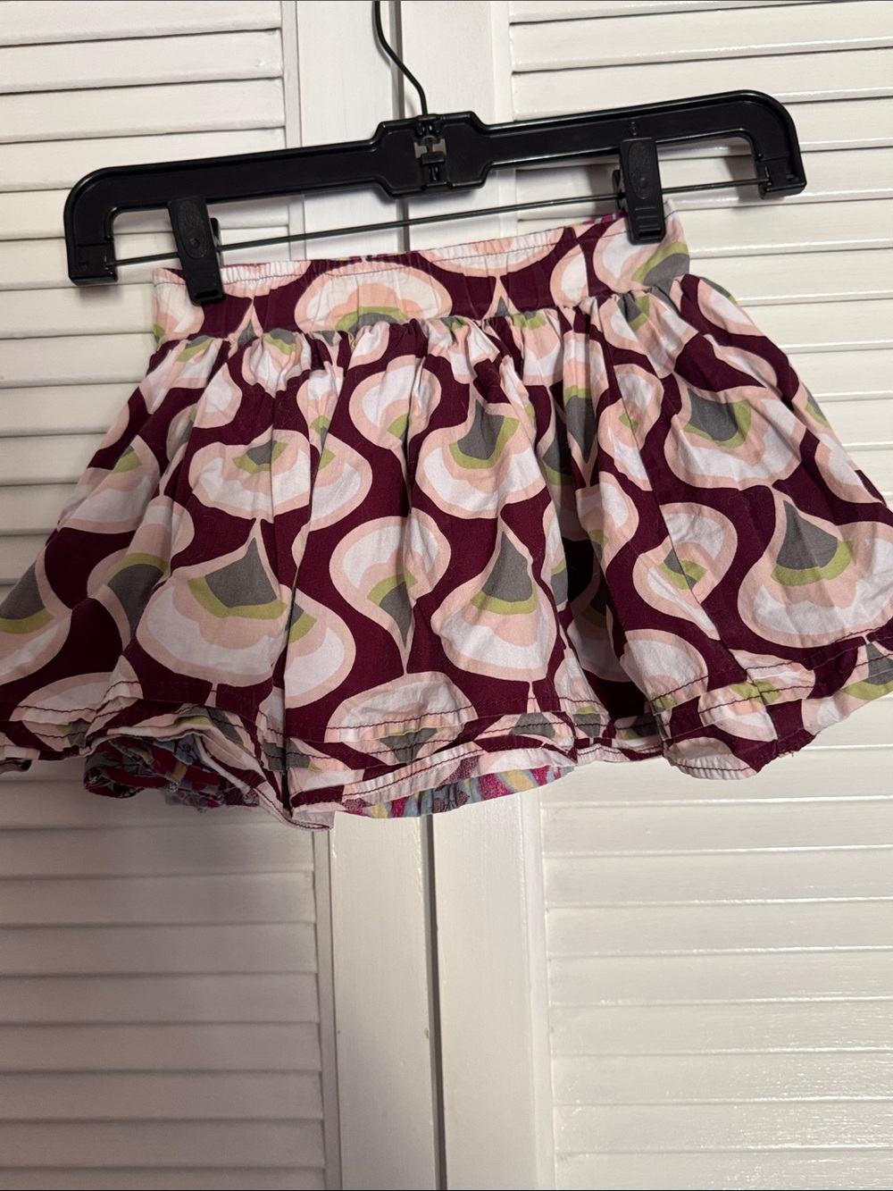 Girls' Casual Skirt - Maroon Floral Print